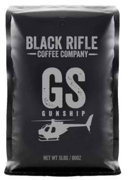Black Rifle Coffee Gunship - 5 lb Bag, Ground Coffee Light Roast - Roasted Blend Made from Arabica Beans - Colombian & Brazilian Beans - Veteran Founded & American Made