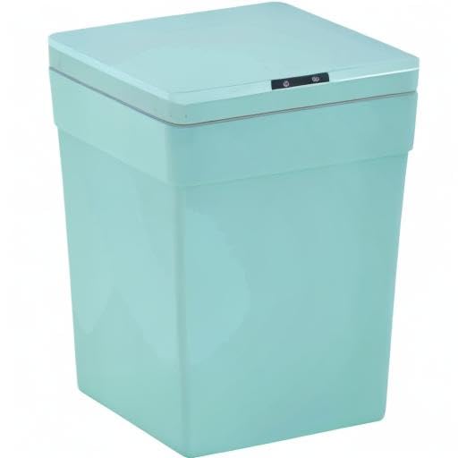BestOffice 13 Gallon Trash Can Plastic Kitchen Trash Can Automatic Touch Free High-Capacity Garbage Can with Lid for Bedroom Bathroom Home Office 50 Liter Blue