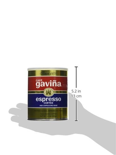 Café Gaviña Espresso Roast Extra Fine Ground Coffee, 100% Arabica Dark Roast, 10 oz Can