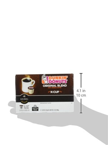 Dunkin' Donuts Original Blend Medium Roast Coffee, 12 K Cups for Keurig Makers