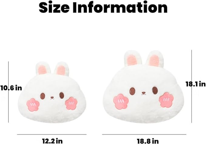 Cartoon Car Seat Cushion Lumbar Support Pillow and Neck Pillow, Cute Car Seat Pillow Headrest Pillow Back Support for Driving Fatigue Relief,for Office Chair Truck SUV (Rabbit Lumbar)
