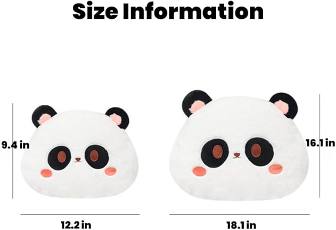 3Pcs Cartoon Car Seat Cushion Lumbar Support Pillow and Neck Pillow, Cute Car Seat Pillow Headrest Pillow Back Support for Driving Fatigue Relief,for Office Chair Truck SUV (Panda Sets)
