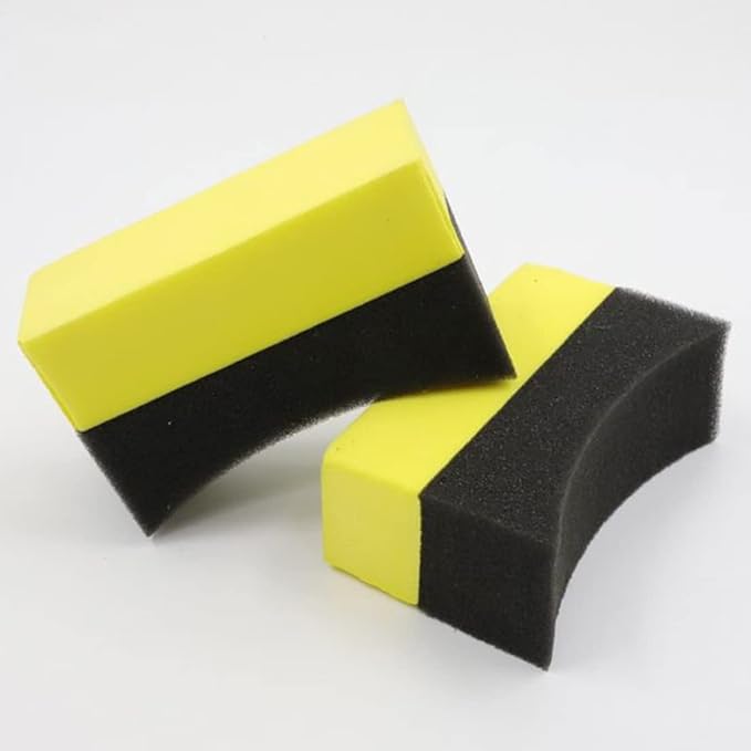 Dura Dressing Tyre Meguiars Tyre Gel Tire Dressing Applicator Automotive Car Detailing Sponge Washer Curved Foam Cleaning Tool 5pcs