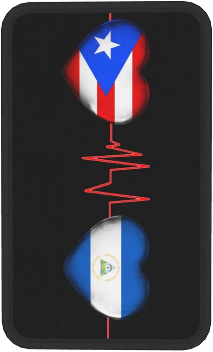 Auto Center Console Pad Puerto Rico Porto Rico Puerto Rican and Nicaragua Nicaraguan Flag Be of one Mind Car Armrest Cover Armrest Seat Handrail Box Cover Cushion Universal Decoration Protector