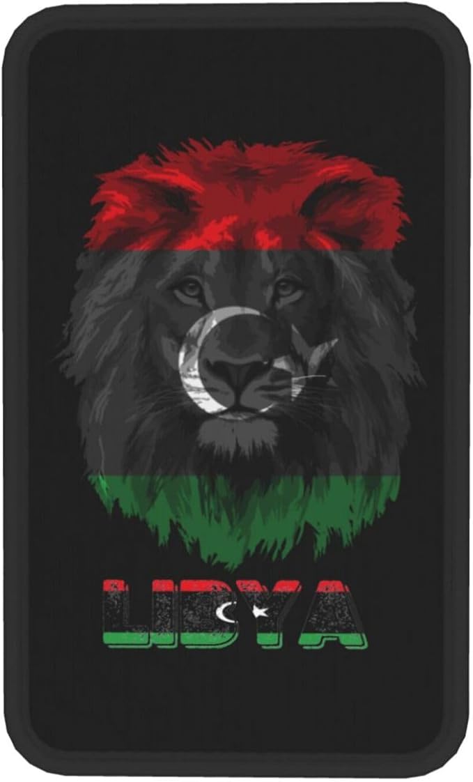 Vintage Libya Libyan Flag Lion Head Auto Center Console Armrest Cover Car Handrail Box Cushion Pad Mat Universal Fit Most Vehicle Sedan Truck SUV Soft Comfort Decor Accessories