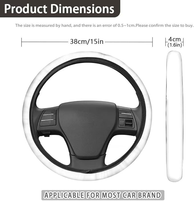AFPANQZ Skull Blue Flame Automotive Steering Wheel Covers Universal Fit 14 to 15 inch Steering Wheel Covers with Cloth for Women Keep Warm Comfort Grip Sweat Absorption Neoprene