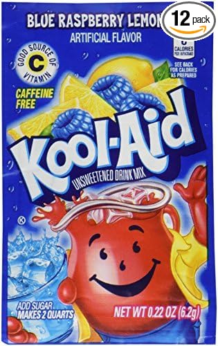 Kool-Aid Twists Soft Drink Mix - Ice Blue Raspberry Lemonade Unsweetened, Caffeine Free, 0.22 oz/envelope (Pack of 12) by Kool-Aid