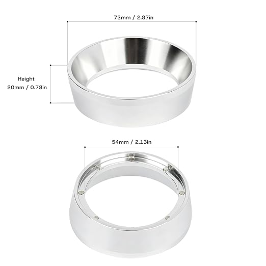 54mm Espresso Dosing Funnel with Magnetic | Fits Breville 54mm Portafilter | Sits On The Outside of The Portafilter | Silver
