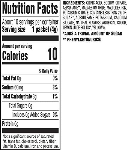Amazon Brand - Happy Belly Drink Mix Singles, Lemonade, 0.14 ounce (Pack of 40) (Previously Solimo)