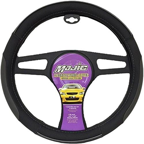 Majic 244 Black on Black Gold Grip Slip-On Steering Wheel Cover - 1 ea.