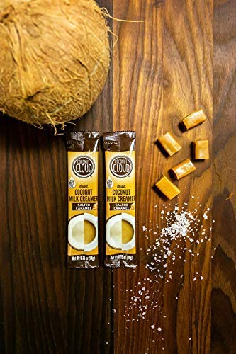 Coconut Cloud: Dairy-Free Coffee Creamer | Minimally Processed, Shelf Stable. Made from Coconut Powdered Milk. | Vegan, Gluten Free, Non-GMO. (Home, Office, Travel), Creamers (Salted Caramel - 20 Sticks)