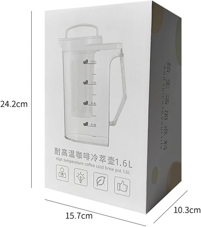 Cold Brew Coffee Maker Airtight Pitcher with Leak Free Lid Cold Brew Maker with Silicone Handle Small Size One Size