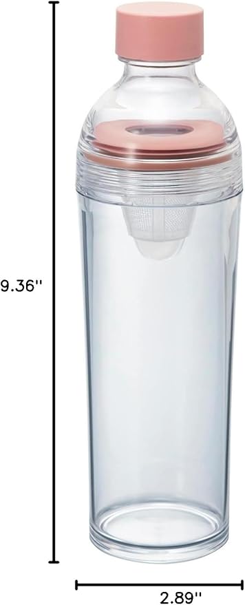 Hario Cold Brew Tea Portable Bottle, 400ml, Smoky Pink