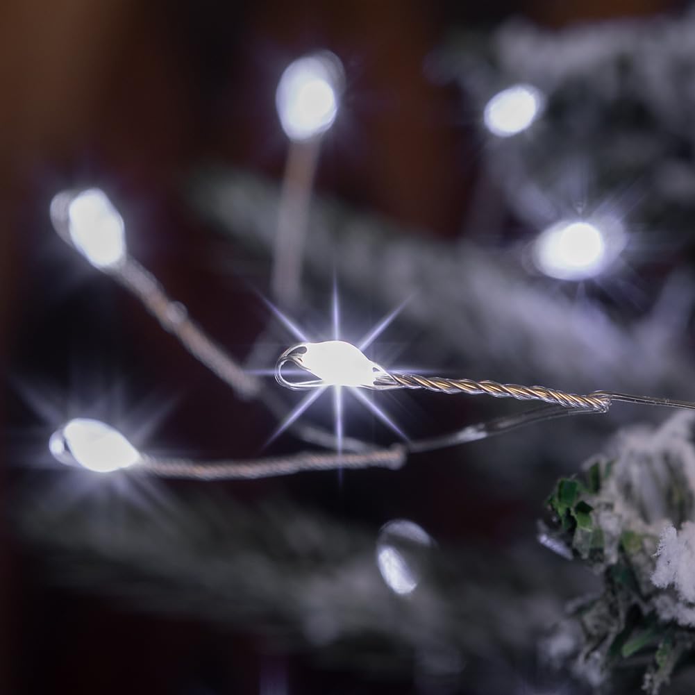 PCORES Fairy Lights, 1000 LED Cool White Copper Wire, 100FT, Waterproof with Remote for Bedroom, Wedding, Christmas Tree Decoration