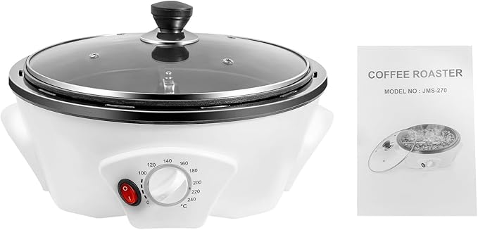 500g Coffee Roaster 800W Electric Coffee Bean Roaster with Non-stick Pan, 32℉-464℉ Temperature Adjustable Auto-matic Nuts Coffee Bean Roaster for Homes, Cafes, Hotels 110V