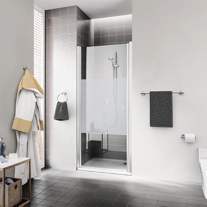 USHOWER 2-Pack Brushed Nickel Towel Bar, 24-Inch Towel Racks for Bathroom Wall-Mounted, SUS304 Stainless Steel Towel Rod (Total Length 26-Inch)