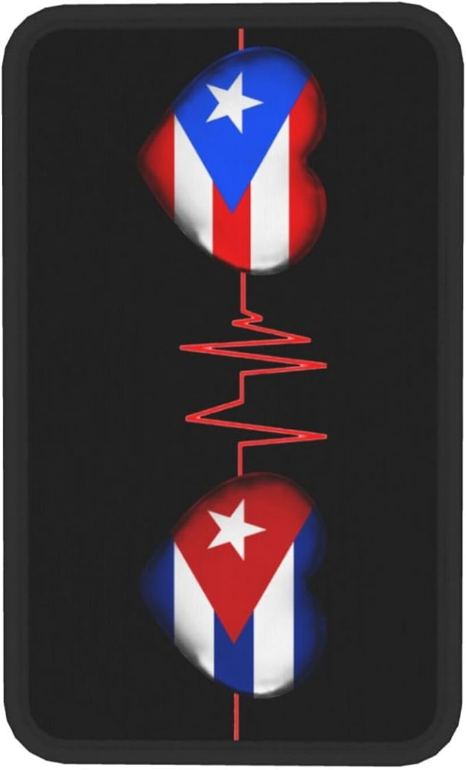 Auto Center Console Pad Puerto Rico Porto Rico Puerto Rican and Cuba Cuban Flag Be of one Mind Car Armrest Cover Armrest Seat Handrail Box Cover Cushion Universal Decoration Protector Accessories
