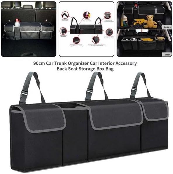 Car Trunk Organizer Oxford Interior Accessories Back Seat Storage Bag 4 Pocket