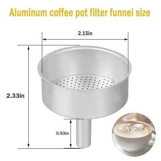 Coffee Pot Replacement Funnel Fits for Mocha Coffee Maker Pot 3-Cup,Moka Pot Funnel Replacement(1 Pcs 3-Cup