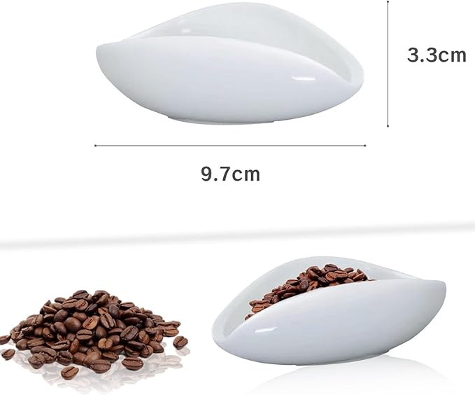Coffee Dosing Cup Ceramic Coffee Beans Dosing Cup White Espresso Bean Measuring Tray Tea Vessel for Loose Tea Dosing Cup Cha He Set Dispenser Bowl Included Vessel Single Dose Measuring Tray