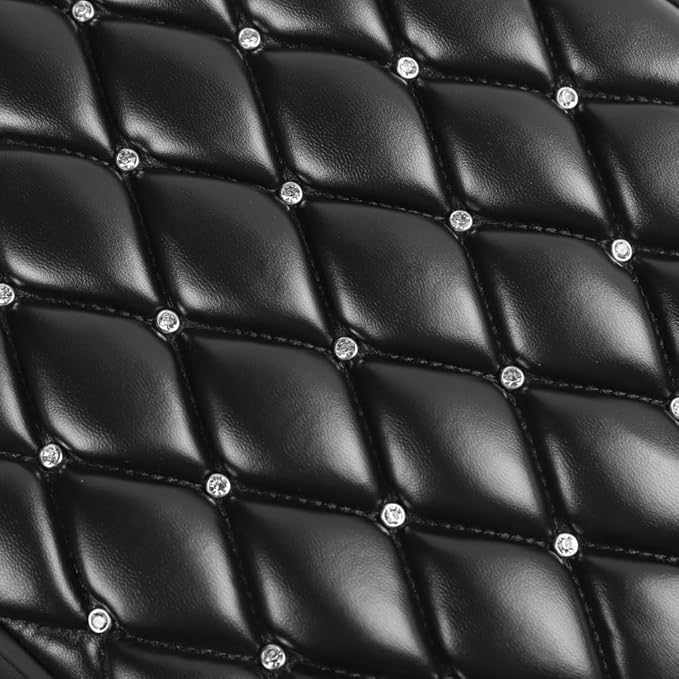 Memory Foam Car Armrest Cushion, Luxury Auto Center Console Arm Rest Cover for Car Bling Accessories Interior Center Consoles Organizers and Storage Box Handrest Pad Diamond Universal, Black