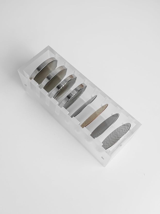 Normcore 54mm Coffee Tamper Base Storage Holder, Holds 8 Types of Puck Screen Rack Acrylic Stand Station for 54 mm Espresso Machine Accessories, Frosted Clear