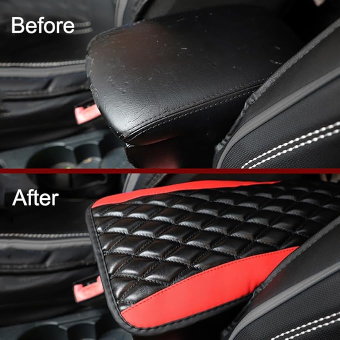 Leather Car Armrest Box Pad for Corvette C8 Stingray/C8 Coupé/C8 Z06/C8.R/C8 LT2 LT6 2019-2023 Waterproof Armrest Center Console Protector Cover Universal Arm Rest Cushion,Blue