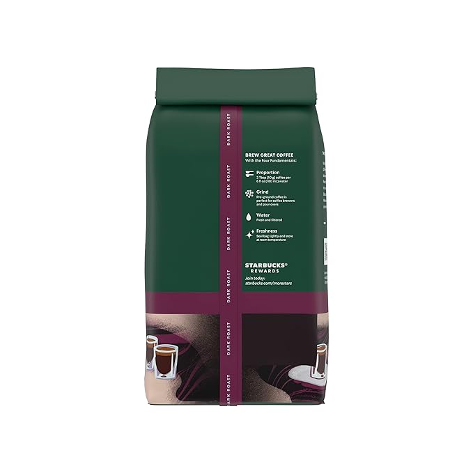 STARBUCKS® Espresso Roast – Ground Coffee 28oz (4 Bags)