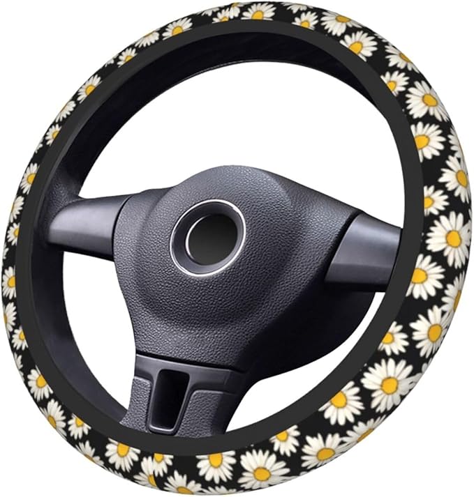 Magritte Cute Steering Wheel Cover Non-Slip Breathable Sweat-Absorbent Suitable for SUV Van Truck Car Universal Protection Accessories 15 Inch Suitable for Women Men