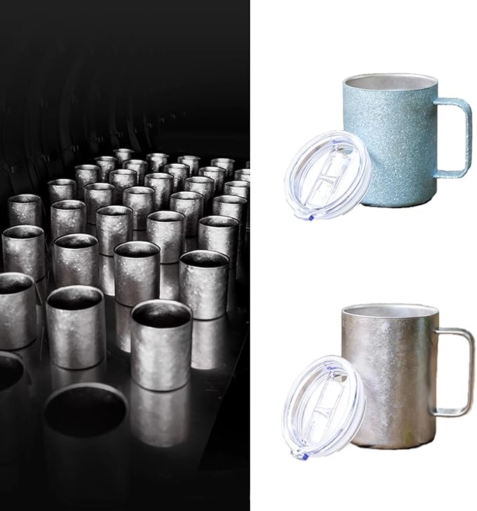 Pure Titanium Mug with Leak-Proof Lid (13.5 oz) Double Wall Vacuum Insulated Camping Cup, Lightweight Travel Drinkware for Coffee, Hiking, Office, Easy Clean RT103T (Ice Crystal Blue)