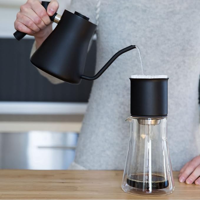 Fellow Stagg Double Wall Coffee Carafe - Vessel for Pour Over Manual Coffee Maker, Handblown Borosilicate Glass Decanter, 20 oz Clear Pitcher