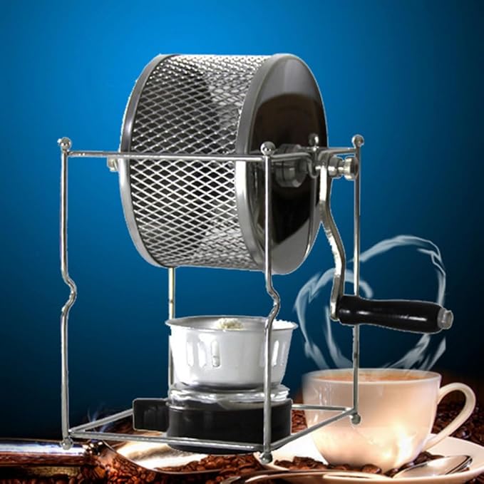 Coffee Roaster Machine for Home Use, Coffee Bean Roaster, Peanut Bean Roasting Machine with Stainless Steel Rollers with Handle, Small Roller Roaster for Coffee Lovers, DIY Enthusiasts