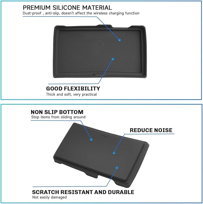 Center Console Wireless Charging Mat for Buick Envision 2024 2025, Console Charger Silicone Protective Non-Slip Pad Anti-Dust Liner Waterproof Mat for Buick Envision Accessories