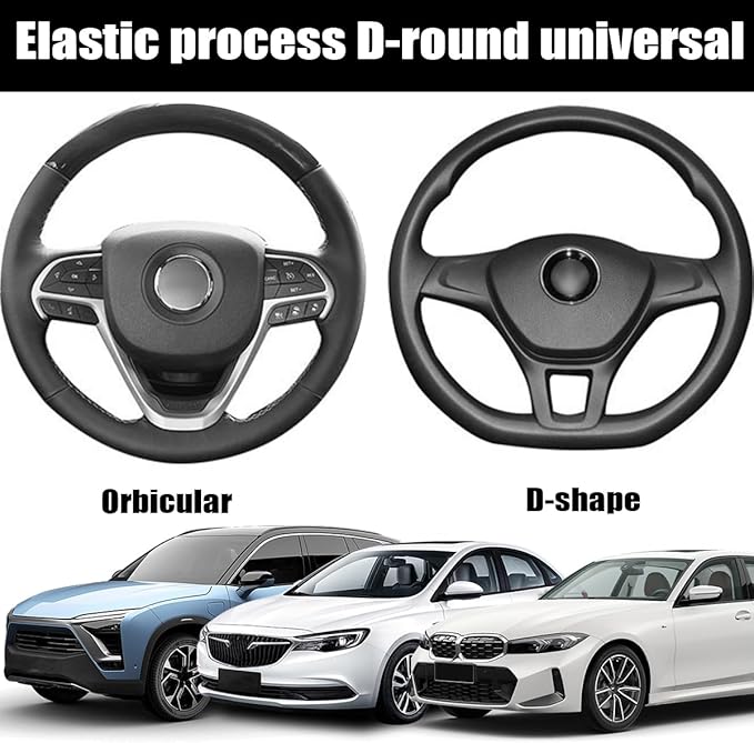 Steering Wheel Cover, Car Silicone Steering Wheel Protector, Anti-Slip Soft Odorless Wheel Covers, Universal 14-15 Inch Steering Wheel, Automotive Interior Accessories (Dark Blue)