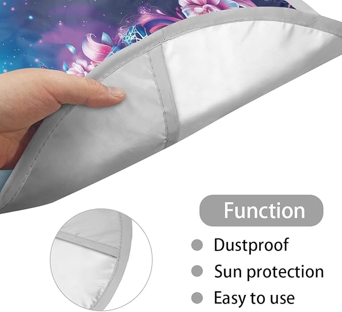 Sea Turtle Steering Wheel Sun Cover 17 Inch Boho Floral Car Rudder Shade Cover for Women Reflective Steering Wheel Cover Sun Block Gift for Friends