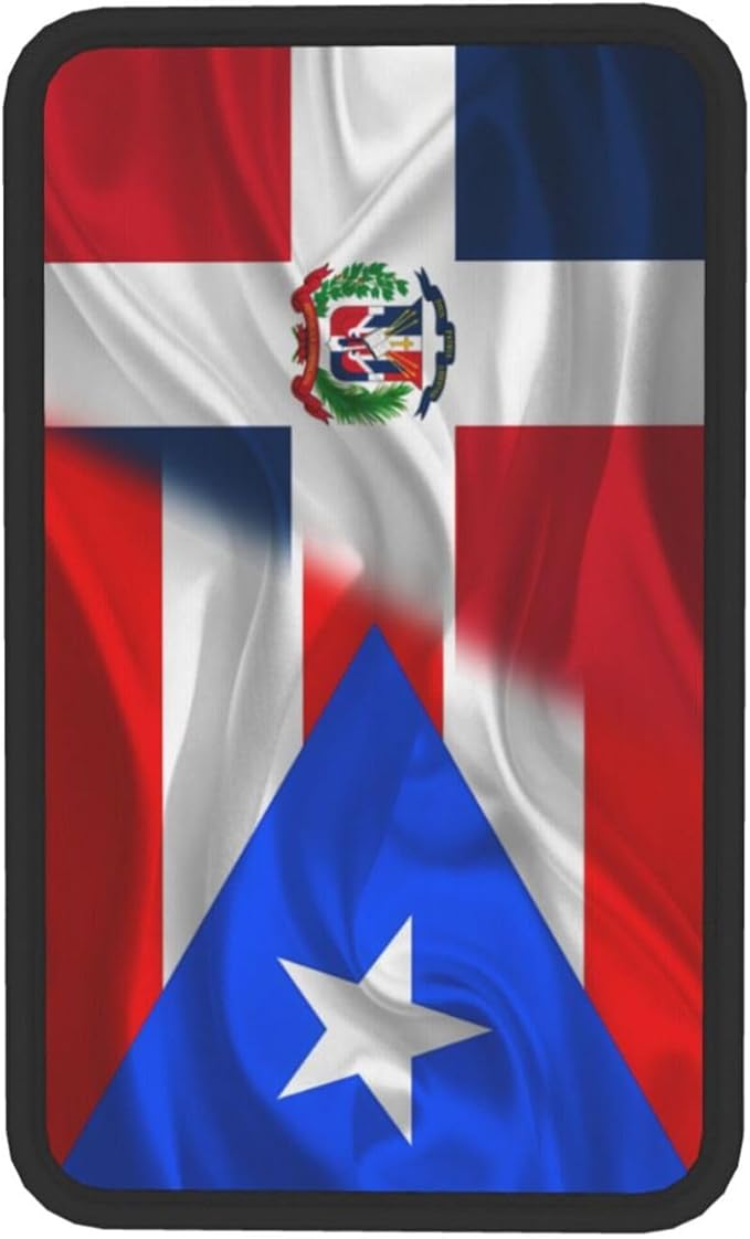 Auto Center Console Pad Puerto Rico Porto Rico Puerto Rican and Dominican Republic Flag Wavy Car Armrest Cover Armrest Seat Handrail Box Cover Cushion Universal Decoration Protector Accessories