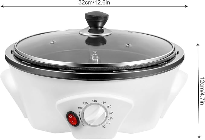 800W Coffee Roaster Electric Coffee Bean Baking Machine Tabletop Coffee Bean Roaster, 32-464℉, Large Capacity, Multi-functional, Round Coffee Roaster for Home Use, 500g Capacity