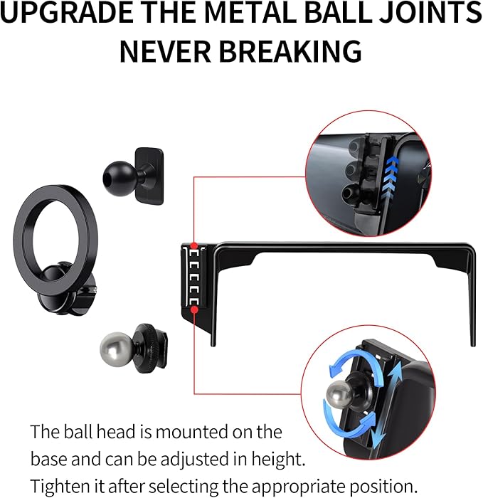 MaserWeller Car Phone Holder for Honda HR-V HRV 2023-2026 Accessories/CR-V CRV 2023 2024 2025 2026 Accessories 7/9-inch Screen Fixed Clip,Phone Mount Compatible with MagSafe, 360° Cell Phone Holder