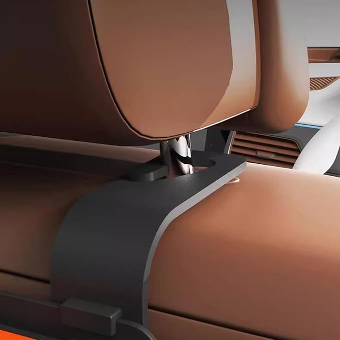 Car Back Seat Organizer with Hooks & Tissue Dispenser – Faux Leather Storage Box with Cup Holders, Multi-Compartment for Sunglasses & Chargers, Compatible with Most Seat Beige 1pc