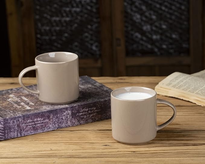 famiware Nebula 4 Pieces Coffee Mug, 14 oz Catering Mugs with Handle for Coffee, Tea, Cocoa, Milk, Cinnamon Brown