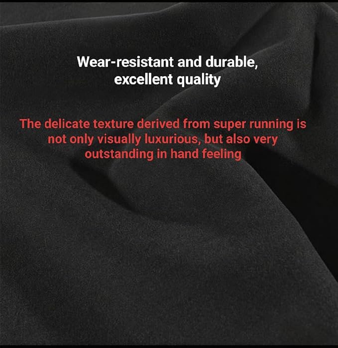 Steering Wheel Cover (Suede Leather), DIY Hand Sewn, Suitable for Both Men and Women, 15 inch Universal(Black)