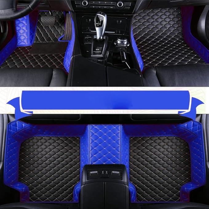 Custom Personalized Floor Mats for Cars,Luxury Full Coverage All Weather Car Floor Mats,Anti-Slip Leather Car Mat Set ,Custom Floor Mats for 99% of Cars, Trucks & SUVs (Purple Black)