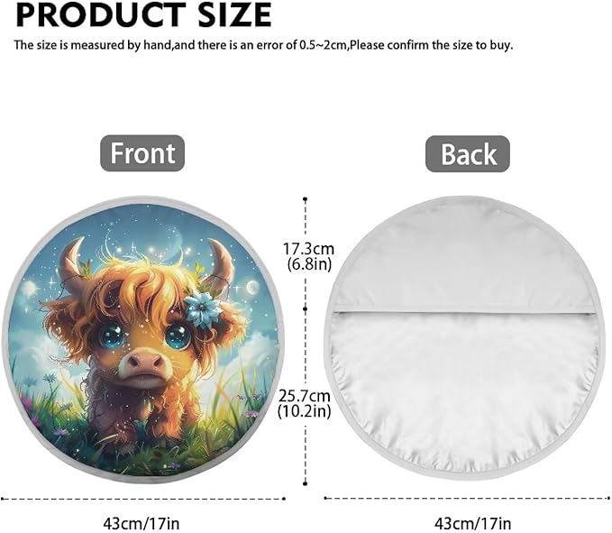 Highland Cow Steering Wheel Sun Shade Cute Cooling Car Steering Wheel Sun Shade Cover Universal Fit 17 Inch Car Rudder Protector Block UV Rays Reflector, Easy to Install