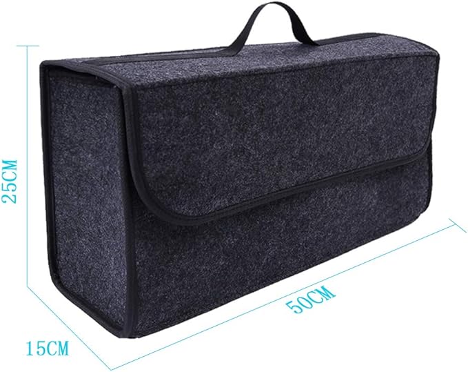 Car Storage Bag, Car Soft Storage Box Trunk Bag Travel Storage Organizer Holder Car Accessories Deep Grey