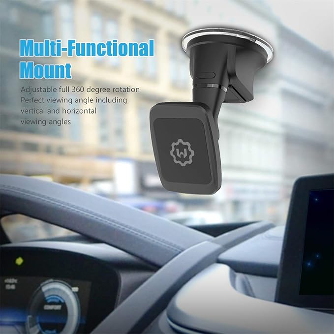 WixGear Dashboard Mount, Universal Magnetic Car Mount Holder, Windshield Mount and Dashboard Mount Holder for Cell Phones with Strong Dashboard Gel