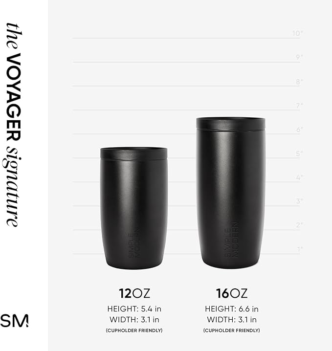 Simple Modern Travel Coffee Mug Tumbler with 360° Lid | Ceramic-Lined Insulated Stainless Steel Cold Brew Iced Coffee Cup | Gifts for Women Men Her Him | Voyager Signature | 12oz | Cream Terrazzo