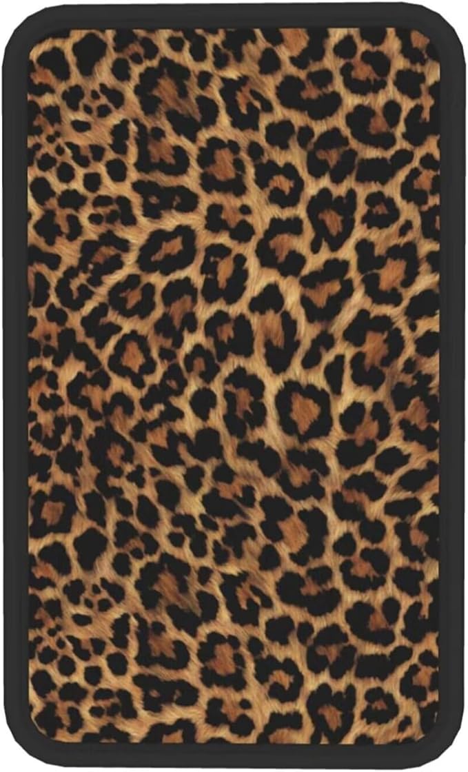 Car Armrest Cushion Brown Leopard Print Center Console Cover Car Accessories Interior Organizers Classical Middle Console Lid Covers Pad Fit for Most Cars Sedans Vans Truck