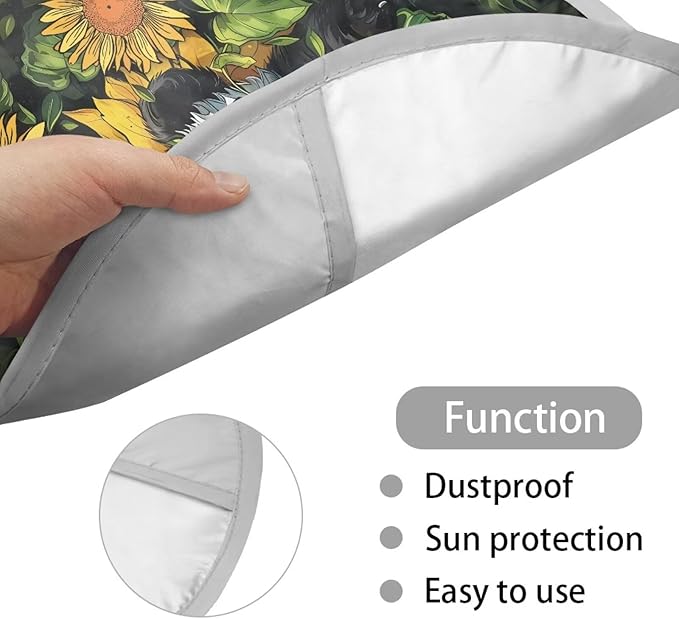 Retro Panda Sunflower Leaf Pattern Steering Wheel Sunshade Cover for SUV Truck Van Car Steering Wheel Sunblock Cover Car Steering Wheel Cover Car Interior Accessories