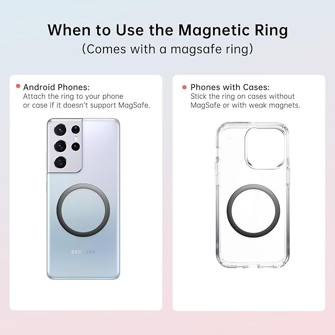 Insulated Magnetic Water Bottle - Reusable Stainless Steel Bottle with MagSafe Compatible Phone Holder - Keeps Cold for 24 Hours - Perfect for Gym, Sports, and Travel - Lavender 24oz