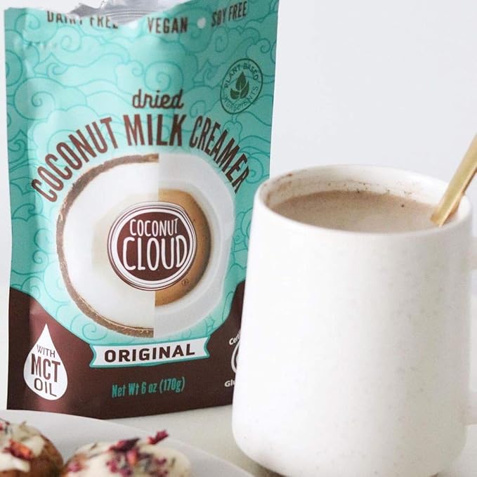 Coconut Cloud: Shelf Stable Vegan Coffee Creamer | Keto Friendly, Unsweetened Coconut Milk Powder | Low Sugar, Dairy Free, Non-GMO, Plant Based, Gluten & Soy Free, USA Made, Original 6 oz